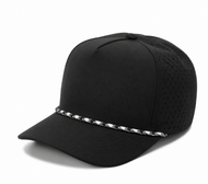Gorra Lisa Curva 5 Paneles Microlaser Con Cordon Impermeable 5036